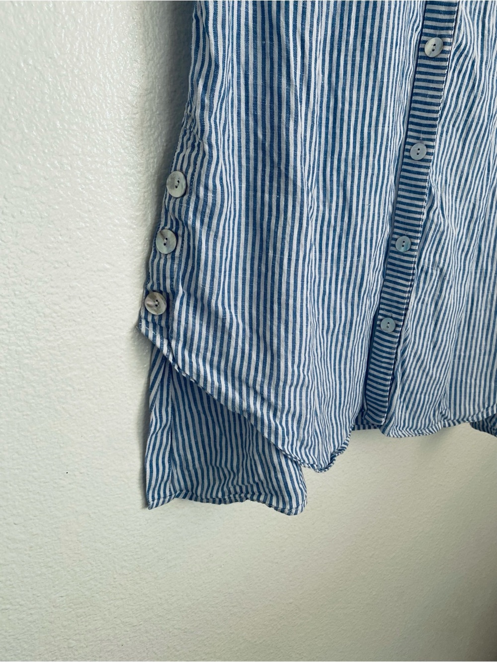 J. Jill Blue White Striped Linen Sleeveless Button Front Top Size 1X - Picture 3 of 13